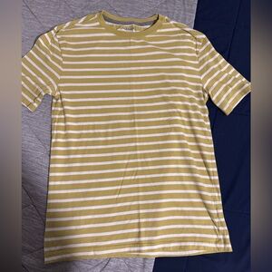 Old Navy Mustard and White Striped Tee